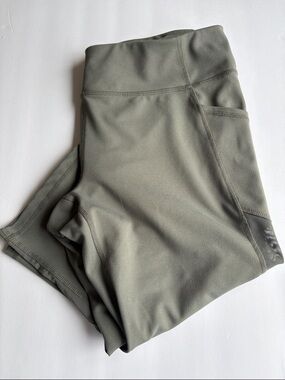 Athletic Works Olive Green High-Rise Athletic Shorts